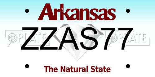 ZZAS77 Arkansas License Plate