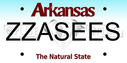 ZZASEES Arkansas License Plate
