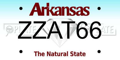ZZAT66 Arkansas License Plate