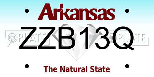 ZZB13Q Arkansas License Plate