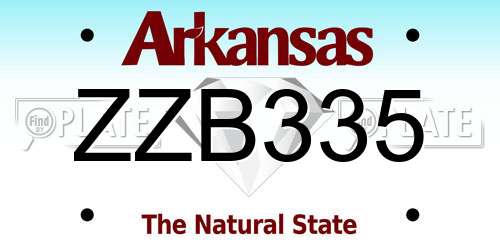 ZZB335 Arkansas License Plate