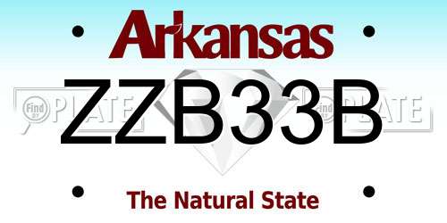 ZZB33B Arkansas License Plate
