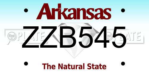ZZB545 Arkansas License Plate