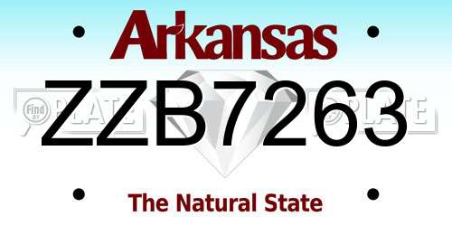ZZB7263 Arkansas License Plate
