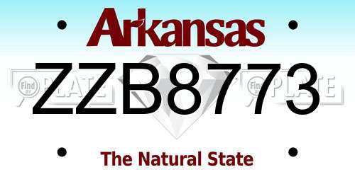 ZZB8773 Arkansas License Plate