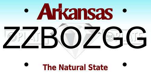 ZZBOZGG Arkansas License Plate