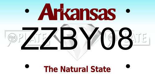 ZZBY08 Arkansas License Plate