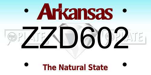 ZZD602 Arkansas License Plate