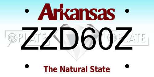 ZZD60Z Arkansas License Plate