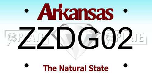 ZZDG02 Arkansas License Plate