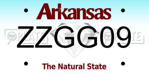 ZZGG09 Arkansas License Plate