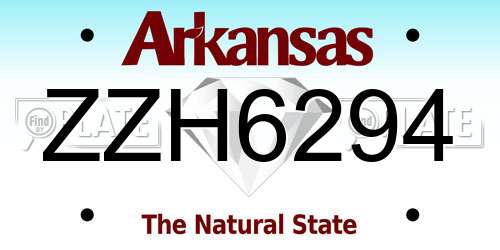 ZZH6294 Arkansas License Plate