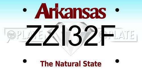 ZZI32F Arkansas License Plate