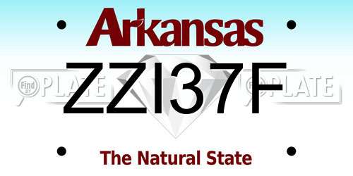 ZZI37F Arkansas License Plate