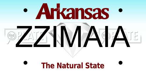 ZZIMAIA Arkansas License Plate