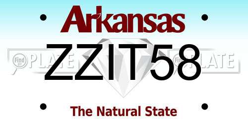 ZZIT58 Arkansas License Plate