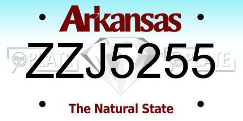 ZZJ5255 Arkansas License Plate