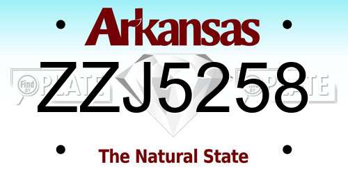 ZZJ5258 Arkansas License Plate