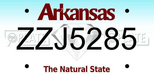 ZZJ5285 Arkansas License Plate