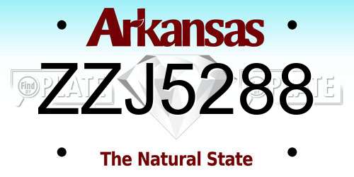 ZZJ5288 Arkansas License Plate