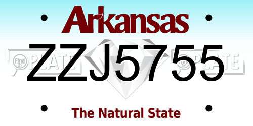 ZZJ5755 Arkansas License Plate