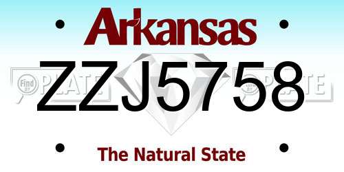 ZZJ5758 Arkansas License Plate