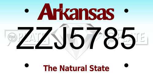 ZZJ5785 Arkansas License Plate