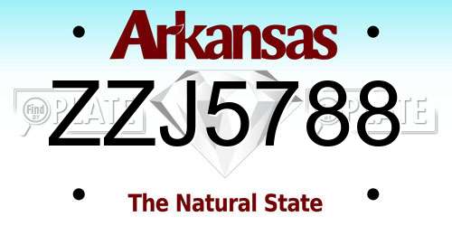 ZZJ5788 Arkansas License Plate