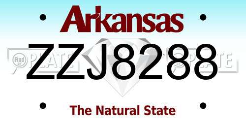 ZZJ8288 Arkansas License Plate