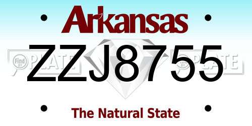 ZZJ8755 Arkansas License Plate