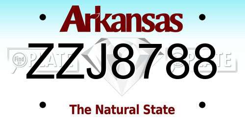 ZZJ8788 Arkansas License Plate