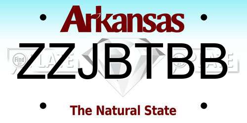 ZZJBTBB Arkansas License Plate