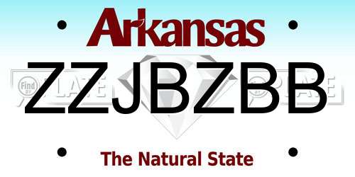ZZJBZBB Arkansas License Plate