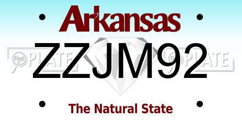 ZZJM92 Arkansas License Plate