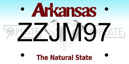 ZZJM97 Arkansas License Plate