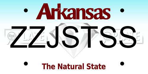 ZZJSTSS Arkansas License Plate