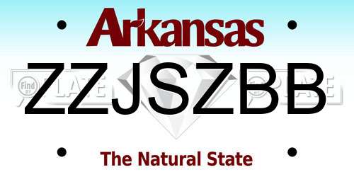 ZZJSZBB Arkansas License Plate