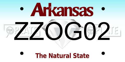 ZZOG02 Arkansas License Plate