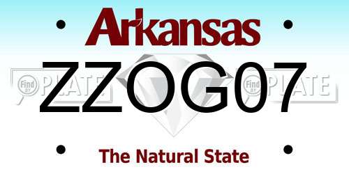 ZZOG07 Arkansas License Plate