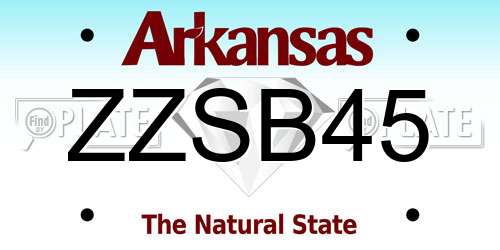 ZZSB45 Arkansas License Plate