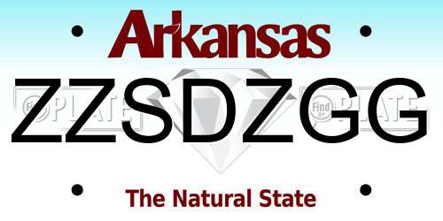 ZZSDZGG Arkansas License Plate