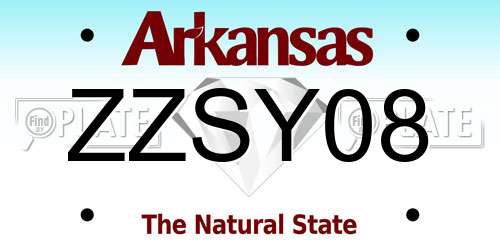 ZZSY08 Arkansas License Plate