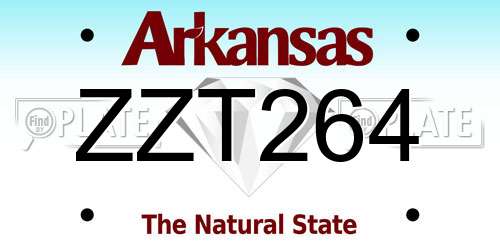 ZZT264 Arkansas License Plate