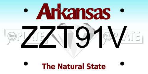ZZT91V Arkansas License Plate