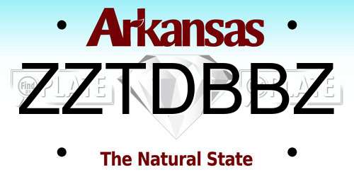 ZZTDBBZ Arkansas License Plate