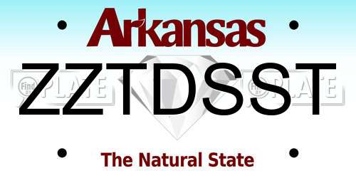ZZTDSST Arkansas License Plate