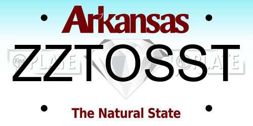 ZZTOSST Arkansas License Plate