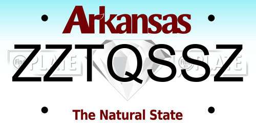 ZZTQSSZ Arkansas License Plate