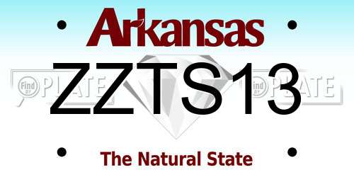 ZZTS13 Arkansas License Plate