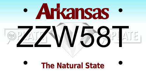 ZZW58T Arkansas License Plate